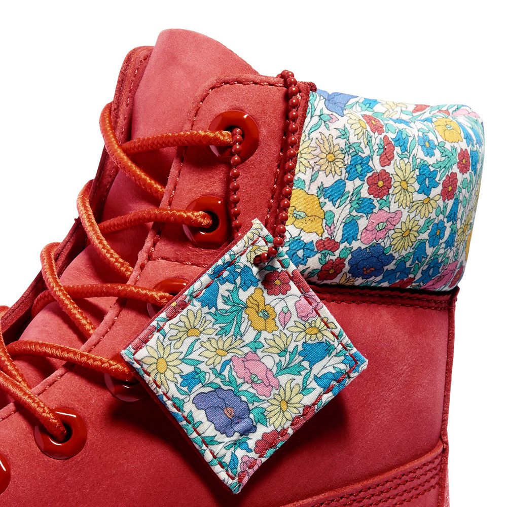 Bocanci 6-Inch Timberland Dama Rosii - Premium Waterproof Made With Liberty Fabric - Romania - WFRNM